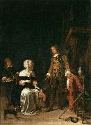 Gabriel Metsu Soldier Paying a Visit to a Young Lady oil